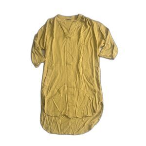Anthropologie The Odells Dress Womens XS 3/4 Sleeve Mustard Yellow *Flaw*